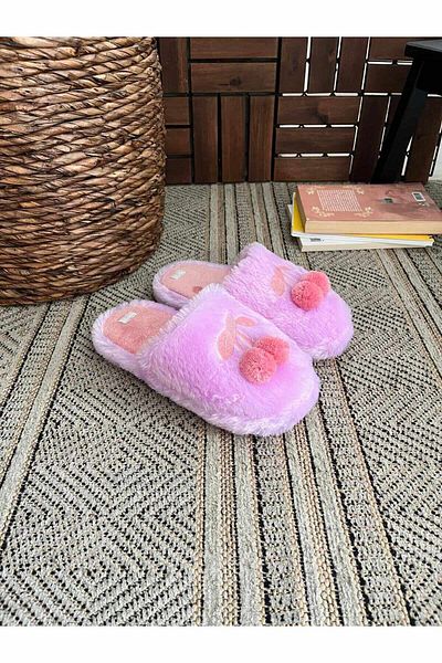 Behtah Kundura Fluffy Cherry Slippers - Γυναικείες παντόφλες σπιτιών, γούνινες παντόφλες και πακέτο προίκας
