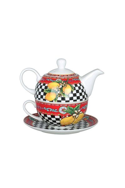 Lucky Art Odessa Bone Single Piece Teapot Set