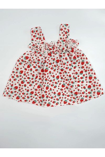 YUKOBABY Baby Girl 3 Pieces Strawberry Orange Lemon Printed Dress