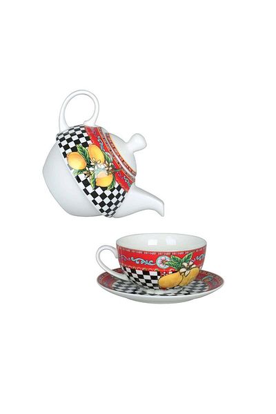 Lucky Art Odessa Bone Single Piece Teapot Set