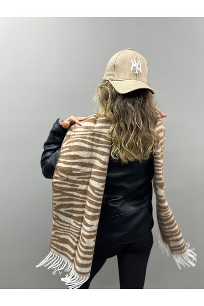 Goldmine Μαλακό φουλάρι Unisex με σχέδιο Zebra Premium