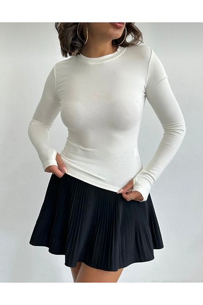 Wishstyling Soft Soft Oys Fabric Women's Blouse with Finger