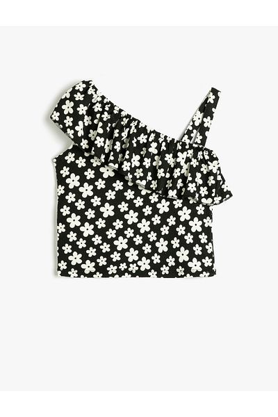 Koton T-Shirt One Shoulder Floral βολάν