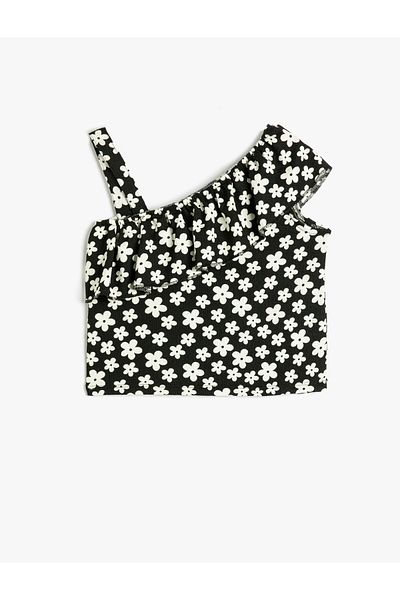 Koton T-Shirt One Shoulder Floral βολάν