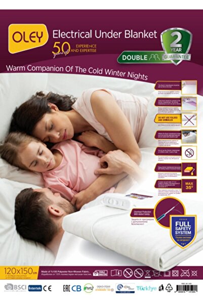 Genel Markalar Polyester Oley Çift Kişilik Elektrikli Battaniye 120x150 Cm Be...