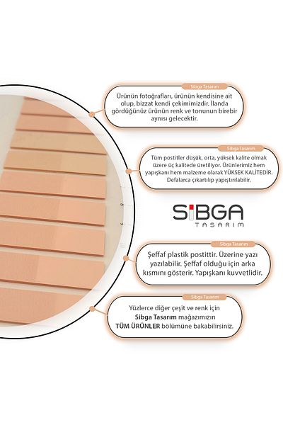 sibga tasarım Colored Transparent Postit - Bookmark, Bookmark Sticker Note Paper