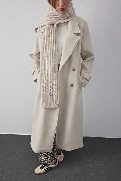 Fahhar Stone Colored Plain Knitted Scarf Scarf