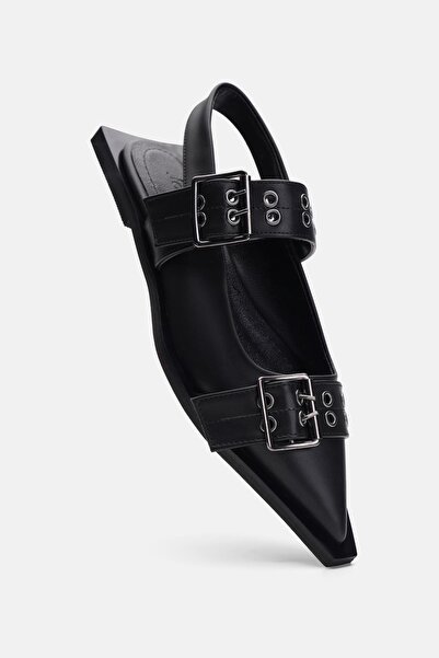 Jorbinol Balerini de damă Sebi cu vârf pătrat și spate deschis