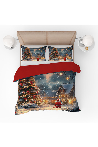 yok yok evim eve dair her şey Set cuvertură de pilota dublă cu model de Crăciun cu tematică de Anul Nou