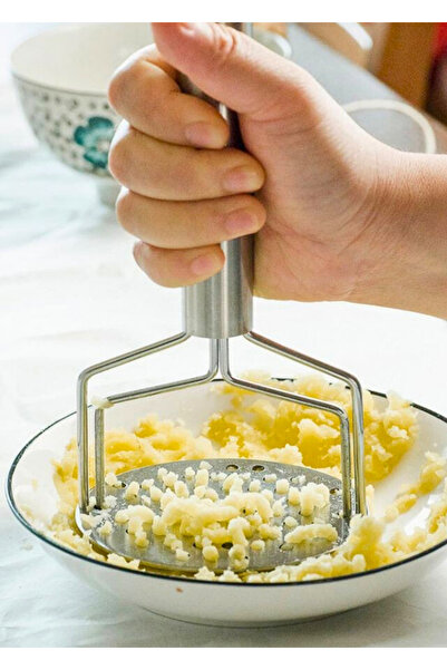 BRE HOME New Double Layer Hand Potato Masher, Stainless Steel Potato Puree Press
