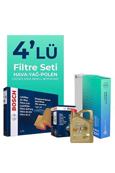 Otto Filter BOSCH Opel Insignia 1.6 Dizel Filtre Bakım Seti Castrol Motor Yağlı (2018-2023) 4 Lü