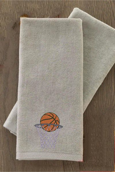 Ursa Basketball Hoop and Ball Embroidered Sports Towel 30X50