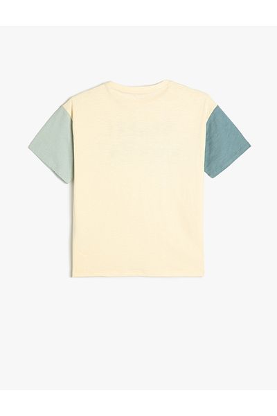 Koton Kurzarm-T-Shirt aus Baumwolle – Rundhalsausschnitt, Slogan-Aufdruck