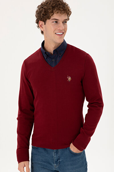 U.S. Polo Assn. Men's Burgundy Basic Sweater 50288885-Vr014