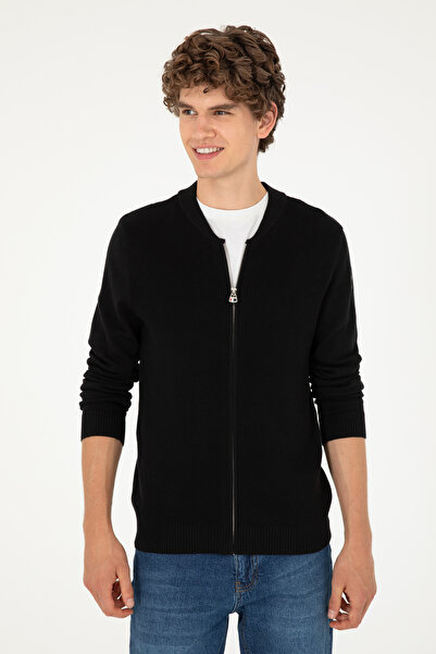 U.S. Polo Assn. Erkek Siyah Basic Triko Hırka 50293528-VR046