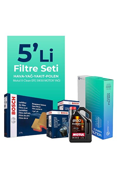 Otto Filter BOSCH Opel Combo 1.5 Dizel Filtre Bakım Seti Motul Motor Yağlı (2018-2022) 5 Li