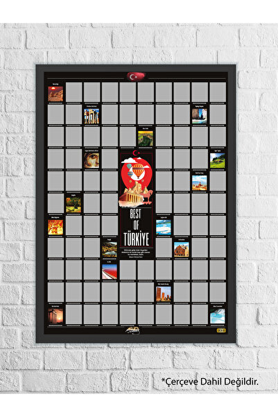 Check100 Best Of Türkiye Kazı Kazan Posteri, Kazınabilir Türkiye'de Gezilecek 100 Yer