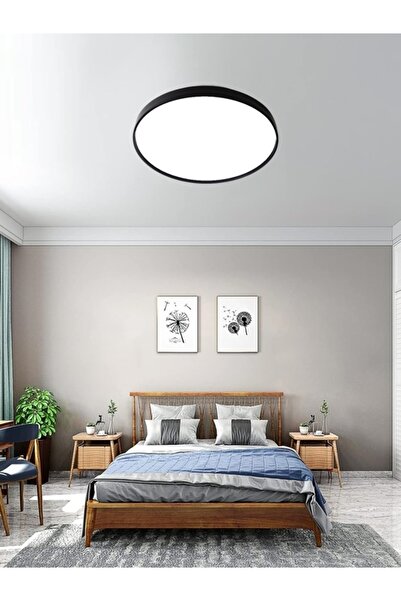 Gökyüzü Panel Black led panel, yuvarlak, ledli armatür, 50cm-45watt, siyah çe...