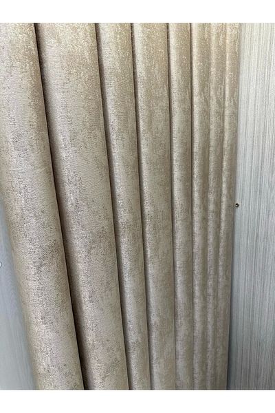 NİVEMESHOME Nivemeshome Pera V-5201 - 1/3 Close Pleated Background Curtain