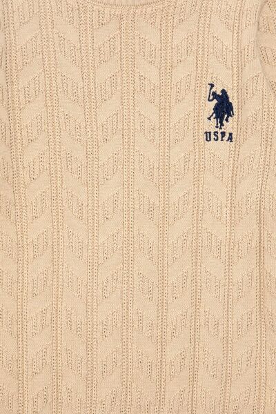 U.S. Polo Assn. Erkek Çocuk Kum Basic Bisiklet Yaka Kazak 50293551-VR085