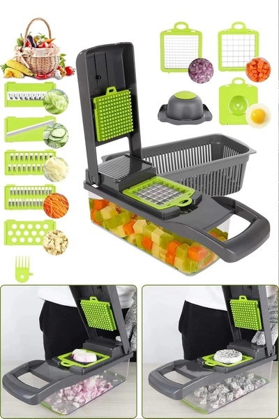 Rosemor مفرمة خضروات متعددة الوظائف 7 شفرات مع وعاء