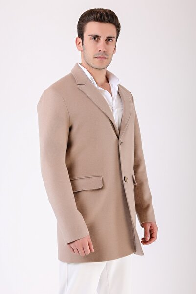 Leather Club Krem Roma Kaşmir Kaban