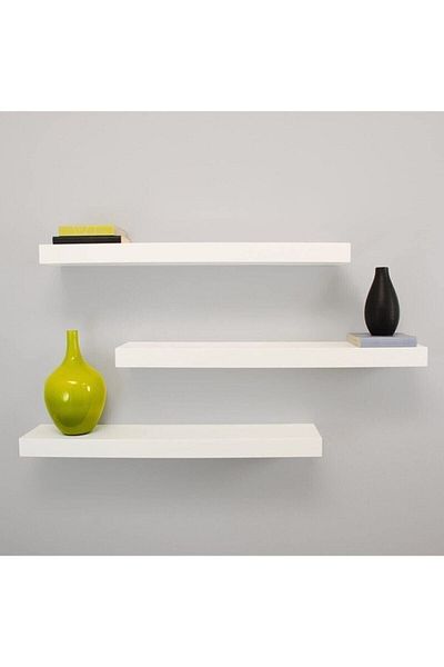 home plus mobilya White Flying Wall Shelf 3 Pieces