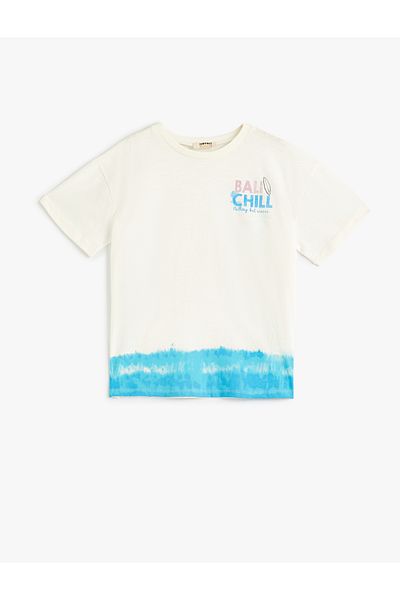 Koton Cotton Oversize T-Shirt - Tie-Dye Print, Short Sleeve, Crew Neck