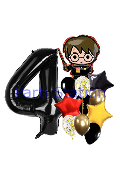 Parti Station Harry Potter 4 Yaş Balon Set Hogwarts Harry Potter Konsept Doğu...