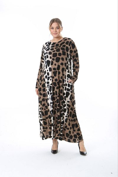özle fashion Γυναικείο βαμβακερό φόρεμα σε μεγάλο μέγεθος σε γραμμή Α