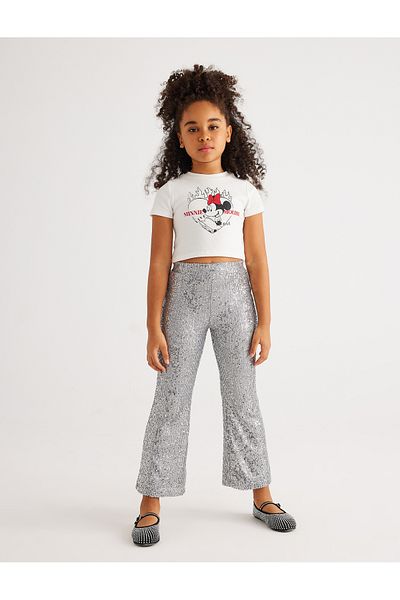 Koton Elastic Waist Sequin Sequined Trousers