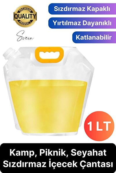 Svein Premium 1 lt Dayanıklı Yer Kaplamaz İçecek Çantası Sporcu Kapaklı Tutam...