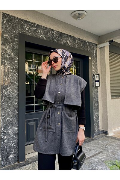 Balamony سترة كيب أنثراسايت