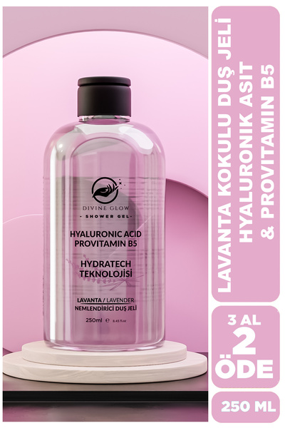 Divine Glow Lavanta Kokulu Hyaluronik Asit & Provitamin B5 Nemlendirici Duş J...