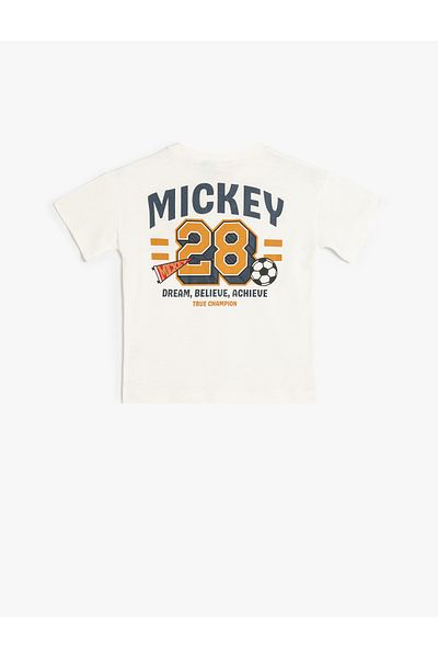 Koton Tricou cu mânecă scurtă cu imprimeu Mickey Mouse - Licențiat, cu gât crew
