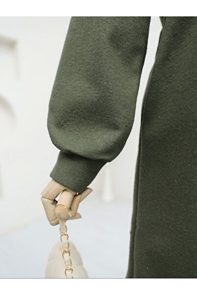 HİJABAYA Waist-Tied Ball Buttoned Cashmere Coat