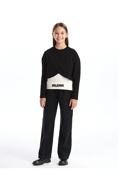 LC Waikiki Lw - Crew Neck Girl's Tank Top and Sweatshirt Σετ 2 τεμαχίων