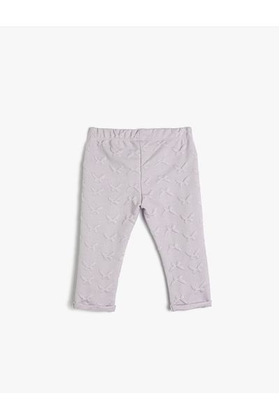 Koton Sweatpants Butterfly Embossed Printed Elastic Waist