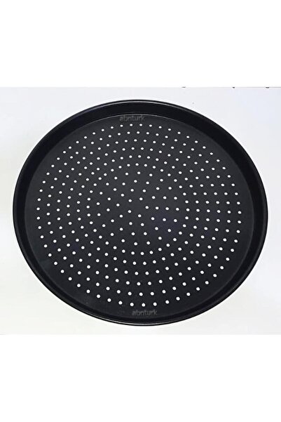 abnturk 36cm Delikli Alüminyum Granit Pizza Tavası Yapıştırmaz Sığ Kenar Eniy...