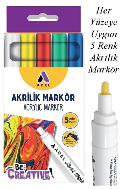Artlantis مجموعة أقلام أكريليك 5 ألوان 1 حزمة 2 مم قلم تحديد أكريليك ذو طرف م...