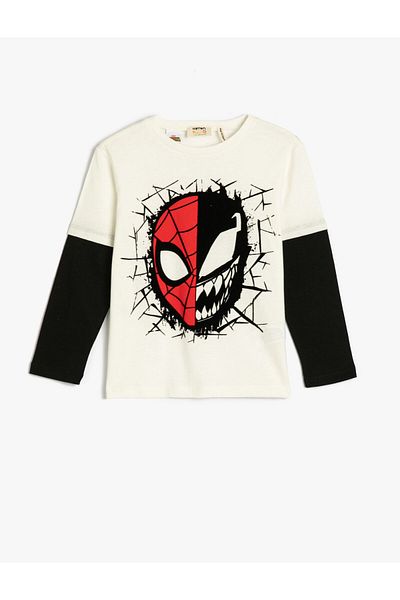 Koton Spiderman T-Shirt Licensed Long Sleeve Crew Neck Loose Sleeve Cotton