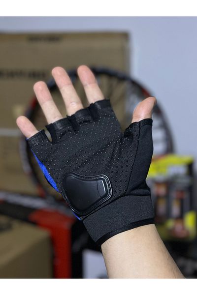 RS2 Motorcycle with Blue Gloves Half Protection - Standard Size Size Size M-L