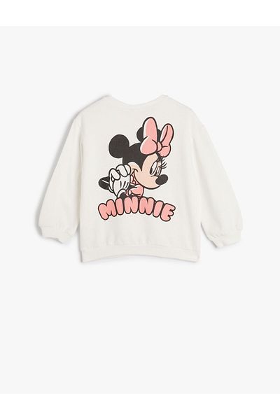 Koton Minnie Mouse Printed Licensed Sweatshirt Raised Cotton