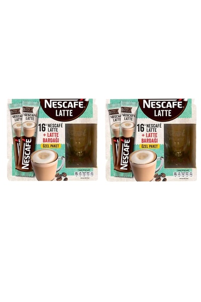 Nescafe latte çözünebilir kahve 16×14,5 Gr.(Bardak hediyeli) 2 adet