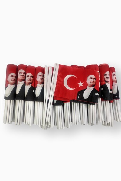 Pencere Bayrak 5 adet Atatürk Bayrağı 20x30 cm Raşel Kumaşa Baskılı