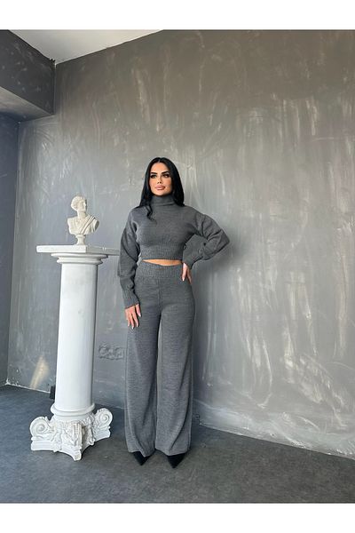 kamacibutik Turtleneck Double Knitwear Set