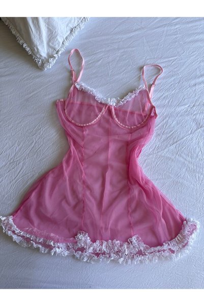 SanalBarkod Kırmızı Tül Babydoll
