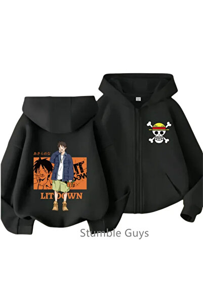GALASHOP طباعة Zoro Anime - بأكمام طويلة وغطاء للرأس وسحاب