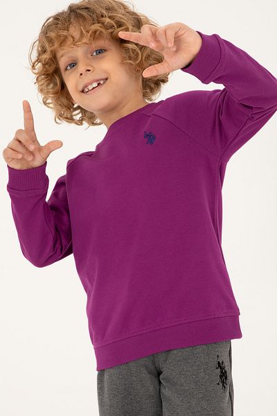U.S. Polo Assn. Boy's Violet Basic Crew Neck Sweatshirt 50293633 -Vr037