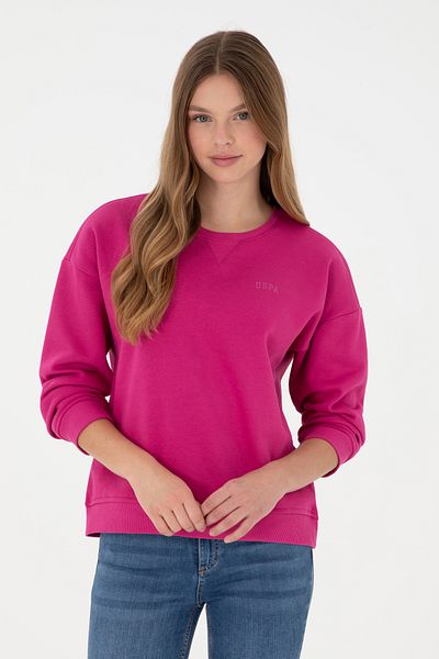U.S. Polo Assn. Women's Fuchsia Basic Crew Neck Sweatshirt 50297296 -Vr023